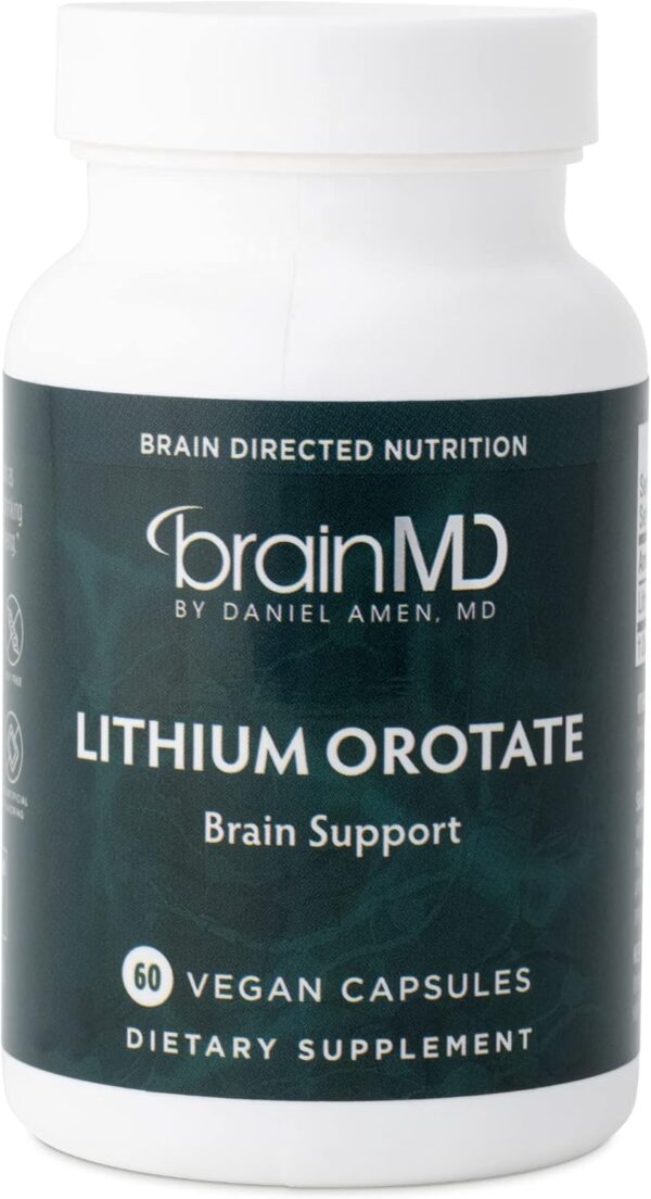 BRAINMD - Dr Amen Lithium Orotate – 60 Cápsulas para Suporte Cerebral – Sem Glúten – 60 Porções - Image 2